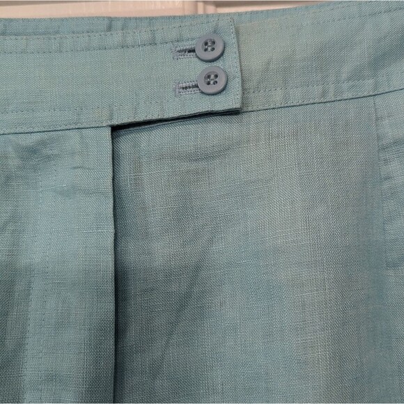 Liz Claiborne Audra Size 6 Linen Wide Leg Pants Beach Summer teal blue boho zip - Picture 8 of 10